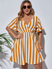 Plus Size A-line Striped Dress