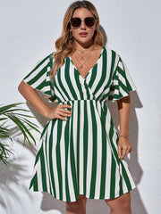 Plus Size A-line Striped Dress