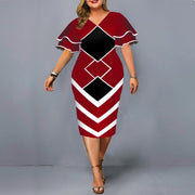 Elegant Geometric Print Bodycon Dress